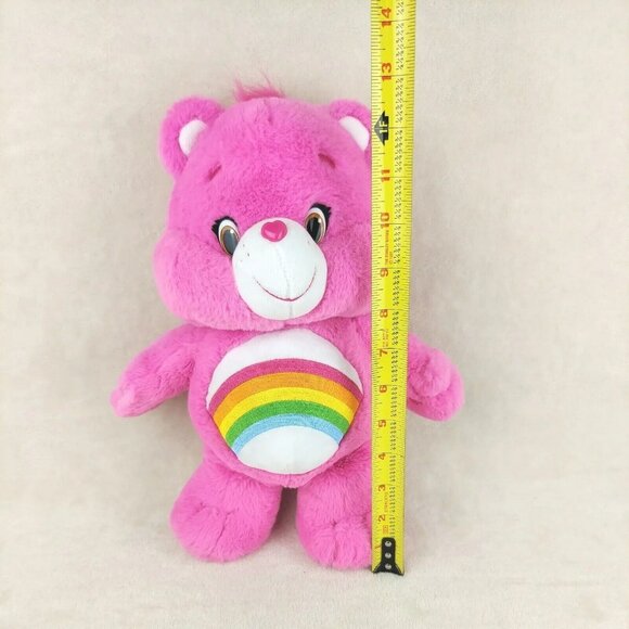 Care Bears Cheer Bear Plush Stuffed Animal Pink Rainbow Belly And Hearts - Picture 3 of 9